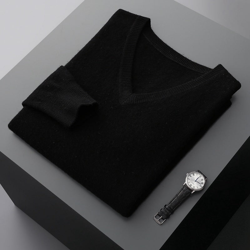Stickad v-neck sweater