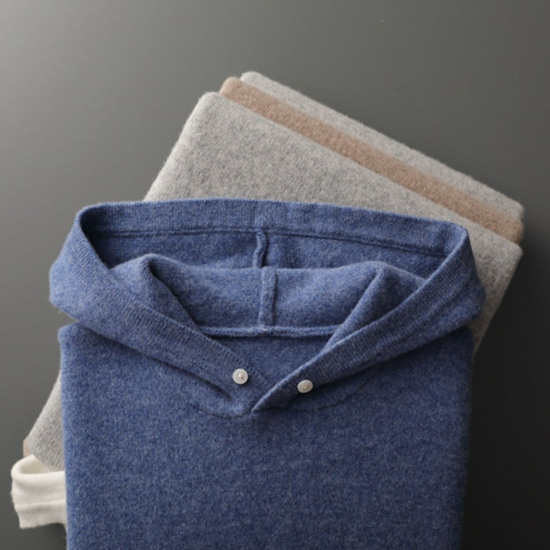 Casual stickad hoodie
