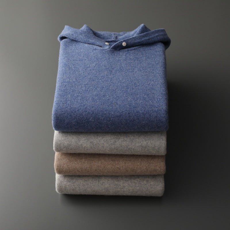 Casual stickad hoodie