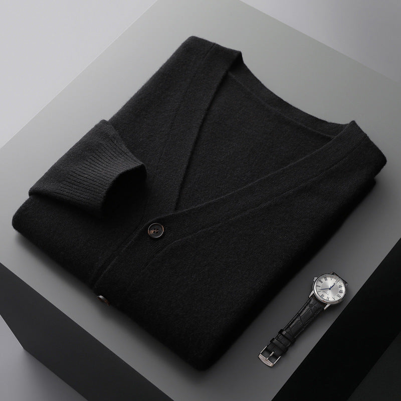 Casual V-neck ull Cardigan