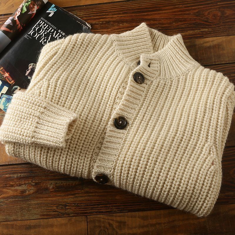 Tjock stickad cardigan