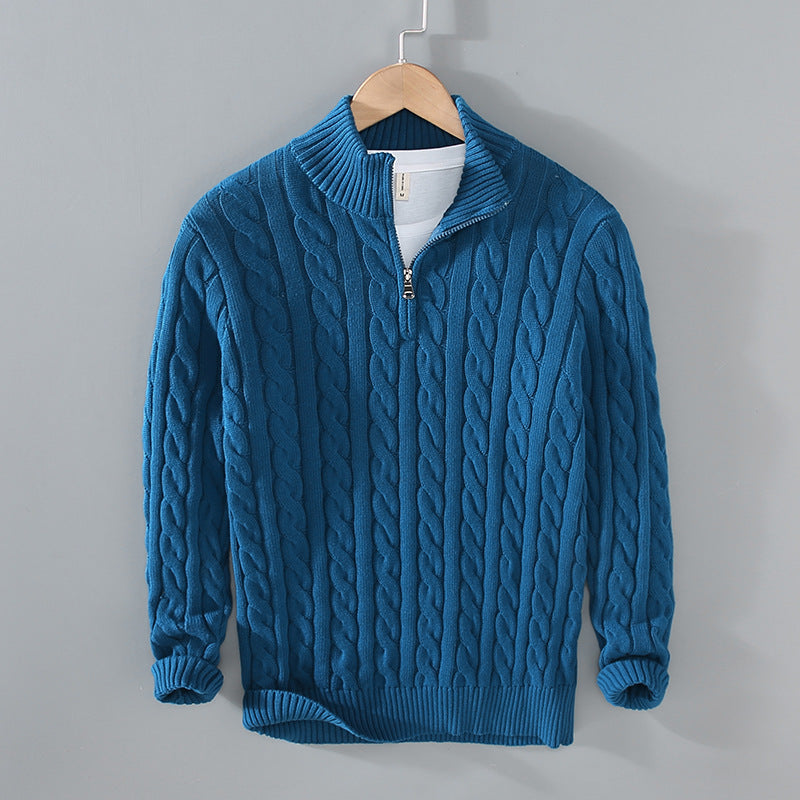 Stickad halfzip tröja