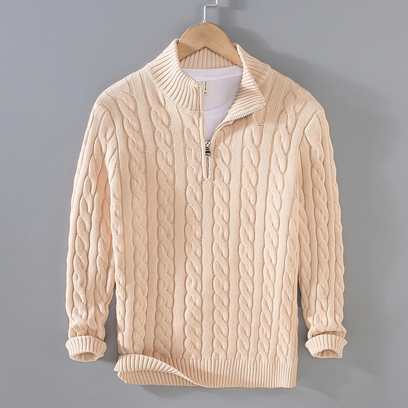 Stickad halfzip tröja