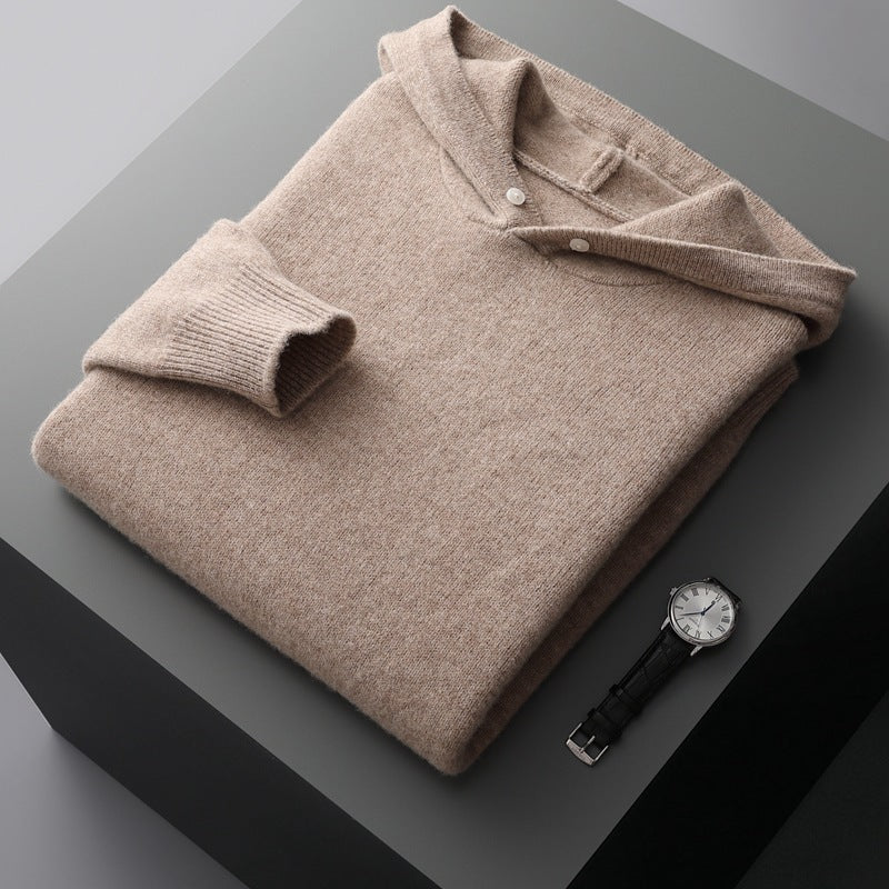 Casual stickad hoodie