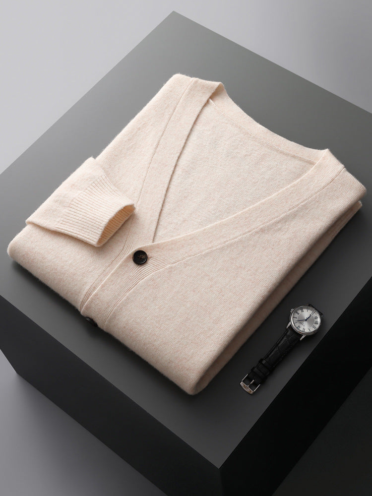 Casual V-neck ull Cardigan
