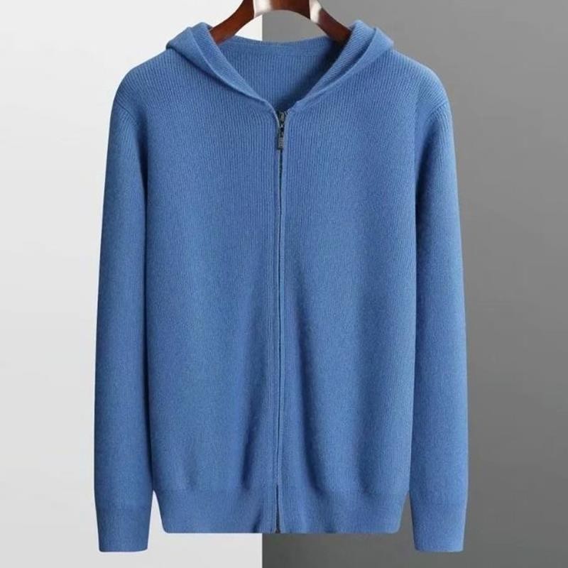 Merino ull zip up  hoodie med huva