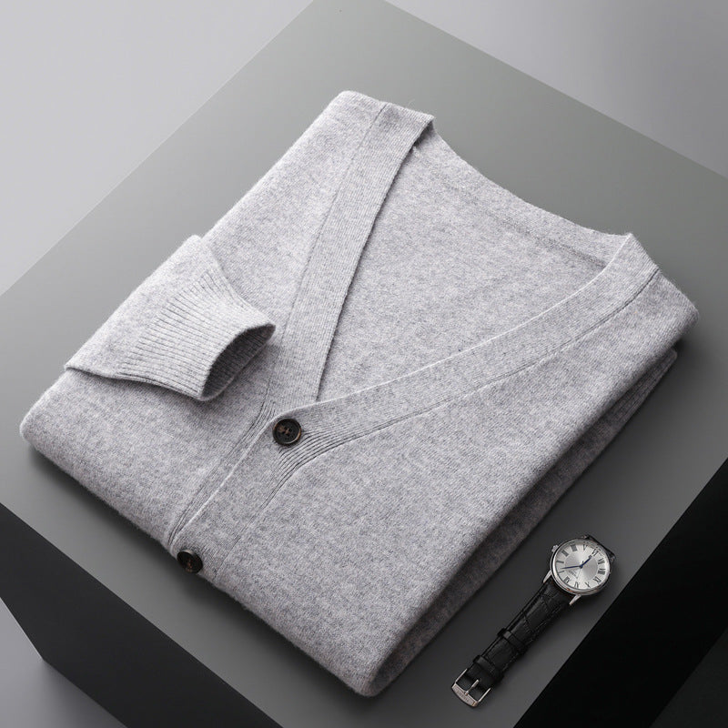 Casual V-neck ull Cardigan
