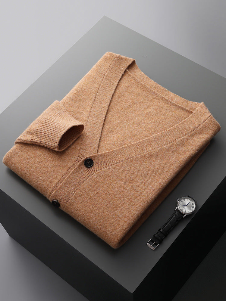 Casual V-neck ull Cardigan