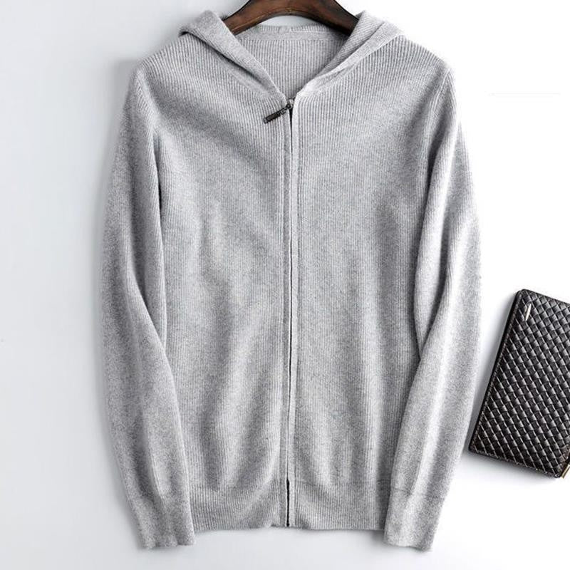 Merino ull zip up  hoodie med huva