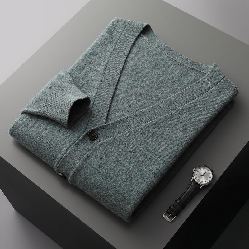 Casual V-neck ull Cardigan