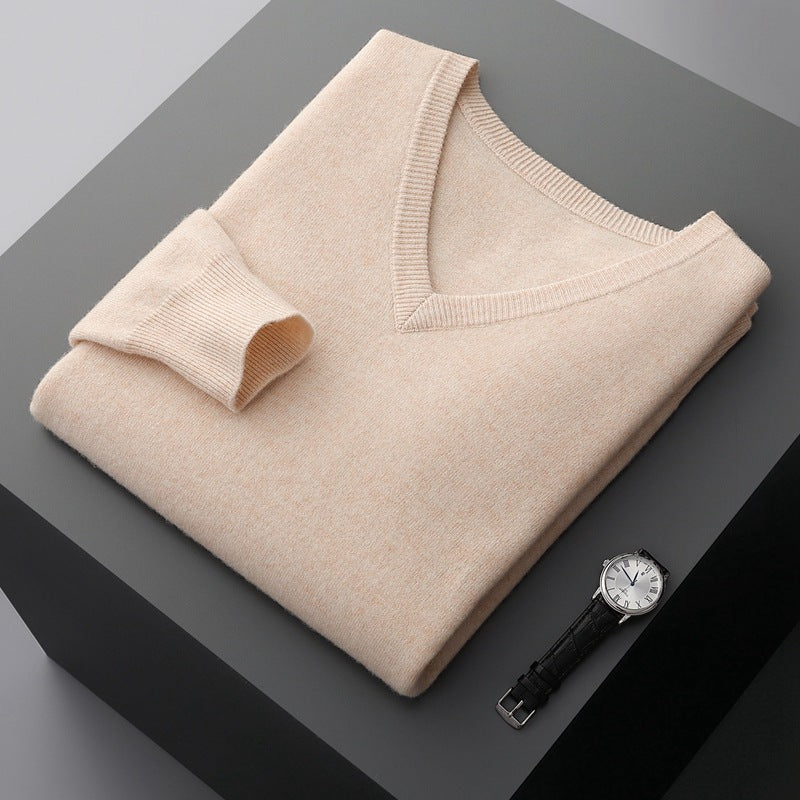 Stickad v-neck sweater