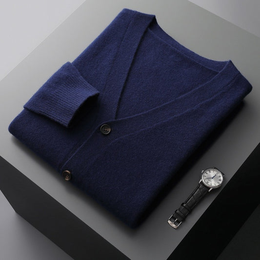 Casual V-neck ull Cardigan