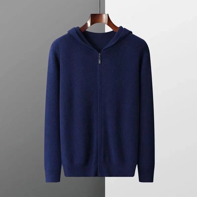 Merino ull zip up  hoodie med huva