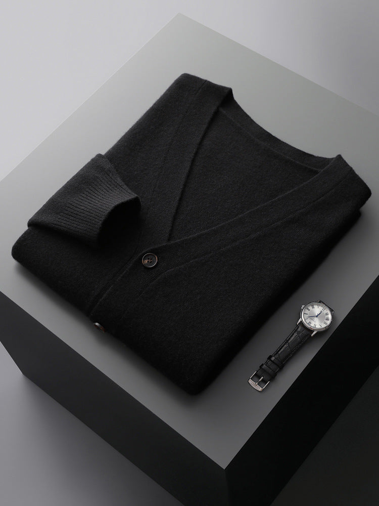 Casual V-neck ull Cardigan