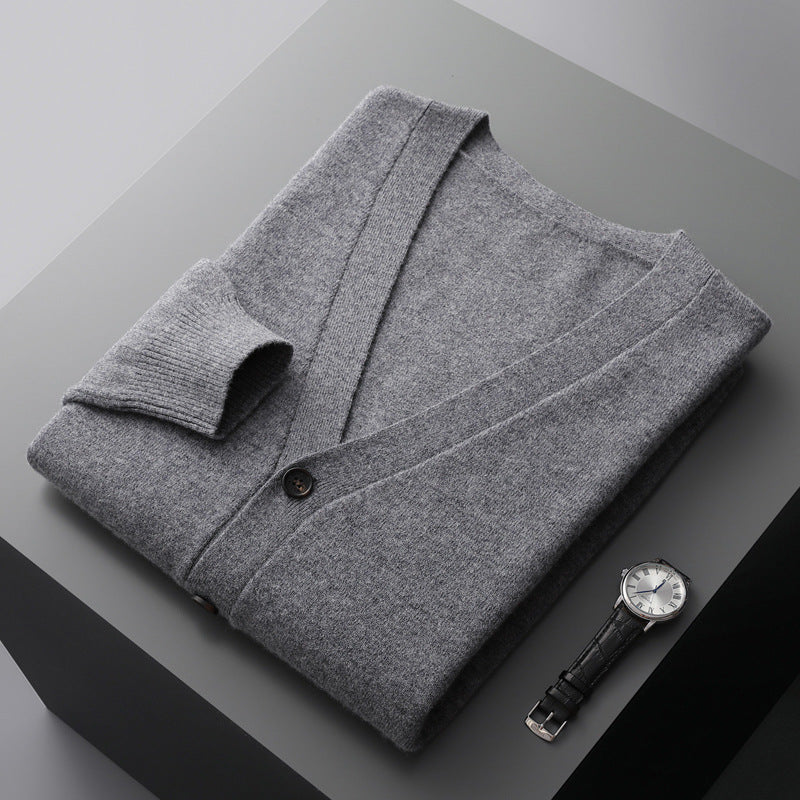 Casual V-neck ull Cardigan