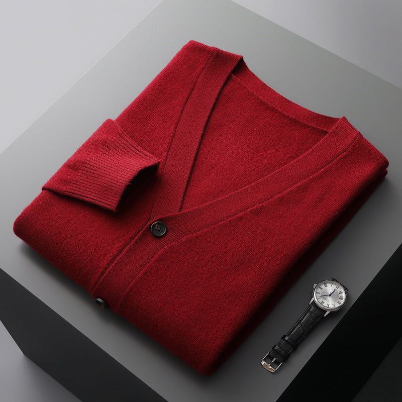 Casual V-neck ull Cardigan
