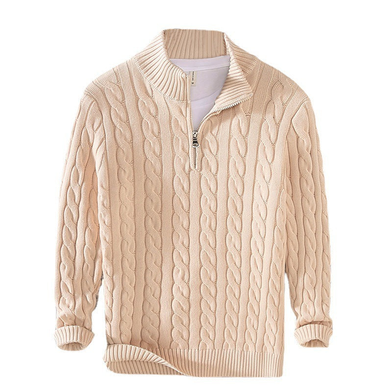 Stickad halfzip tröja