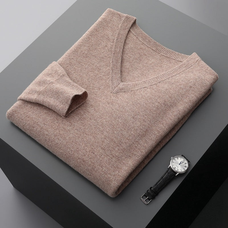 Stickad v-neck sweater