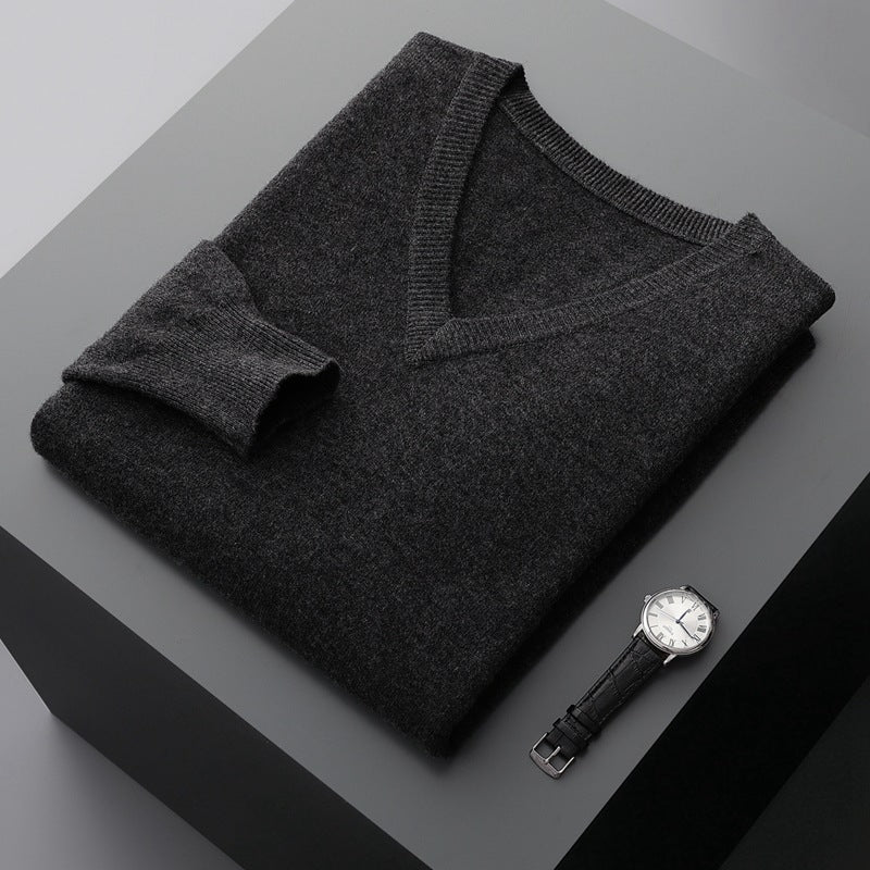Stickad v-neck sweater