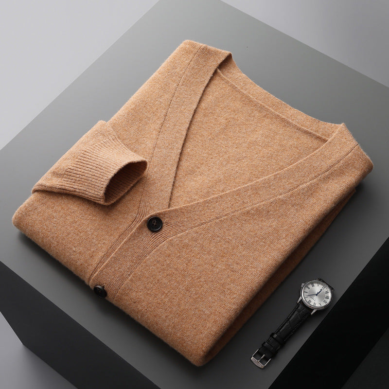 Casual V-neck ull Cardigan