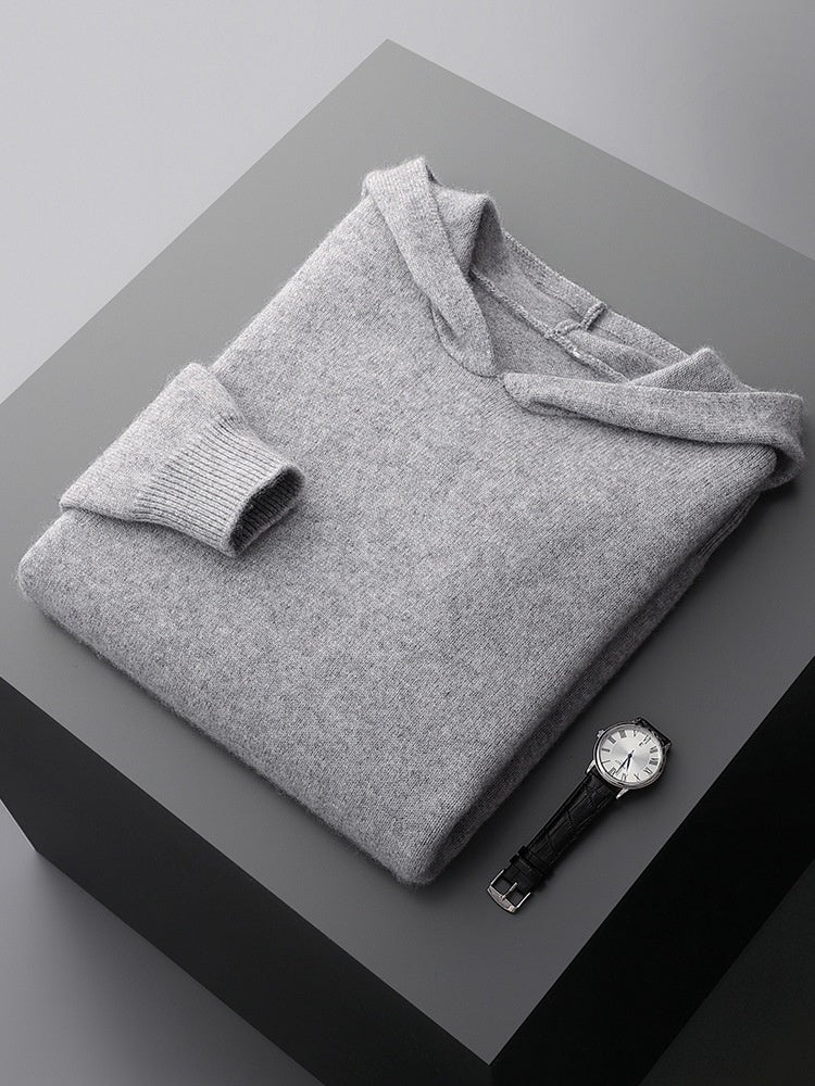 Casual stickad hoodie