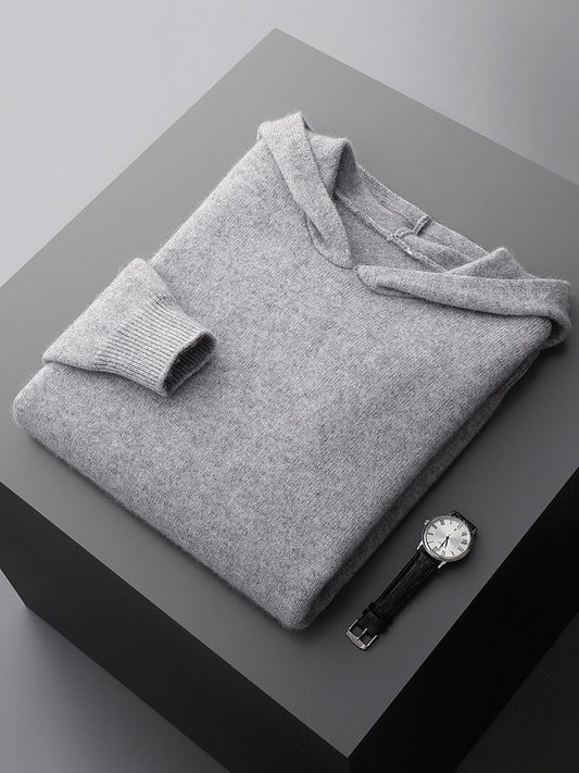 Casual stickad hoodie